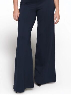 Wide Leg High-Waist Pants ripley rader navy blue.